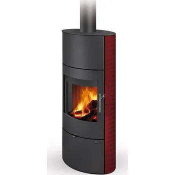 Krbová kamna ROMOTOP SONE 01 A keramika cherry 75705 - keramická krbová kamna s reliéfem a možností akumulace