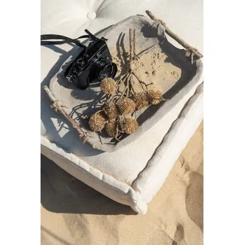 Dekorační papírový podnos s dřevěnými uchy Mache - 32*25*5 cm