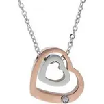 Doria Řetízek z oceli SRDCE rose gold / stříbrná I199