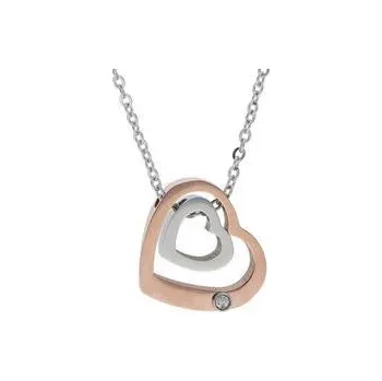 Řetízek Doria Řetízek z oceli SRDCE rose gold / stříbrná I199