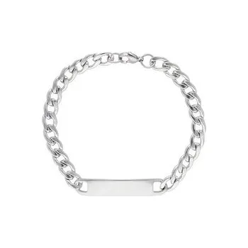 Náramek Doria Náramek s destičkou z oceli stříbrný L433