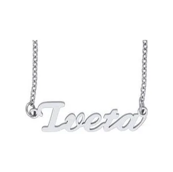 Řetízek Doria Řetízek z oceli se jménem IVETA stříbrný