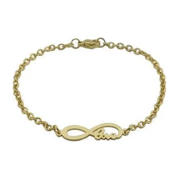 Náramek Doria Náramek zlatý z oceli s nápisem LOVE L093