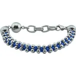 Doria Náramek proplétaný modro - stříbrný z oceli B233