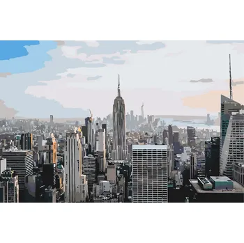 Malování podle čísel - New York City - Výhled na město Velikost: 40x60cm, Rámování: Pouze srolované plátno