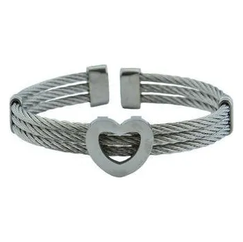 Náramek Doria Náramek stříbrný z lanka se srdcem L157