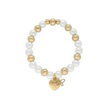 Náramek Doria Náramek z korálků z oceli a perliček se srdíčkem