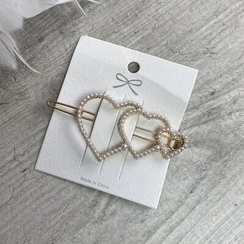 Ozdoba do vlasů Spona do vlasů se srdíčky s perličkami (SP114)