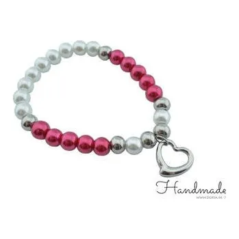 Náramek Doria Náramek z perliček s přívěskem srdce MAMA H076