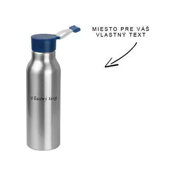 Láhev Doria Kovová láhev 600 ml, silokónové víčko modré