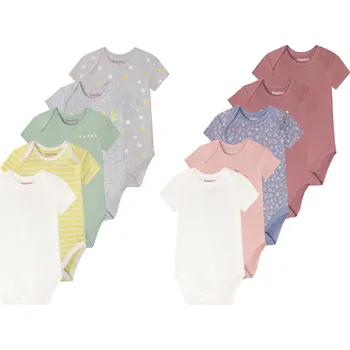Kojenecký body lupilu® Dívčí body s krátkými rukávy BIO, 5 kusů