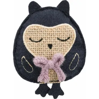 Hračka pro kočku OWL - sova, šustící hračka pro kočky s katnipem, 11cm, plsť