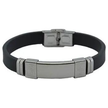 Náramek Doria Náramek GREECE černý z kaučuku a oceli A008