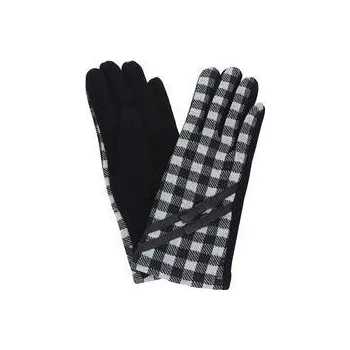 Rukavice Dámské rukavice kárované černo - bílé PRIUS 9 Velikosť: XL