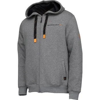 Rybářské oblečení Savage Gear Mikina Classic Zip Hoodie Grey Melange