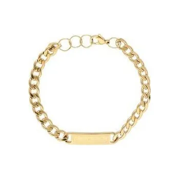 Náramek Doria Náramek s destičkou z oceli zlatý L435