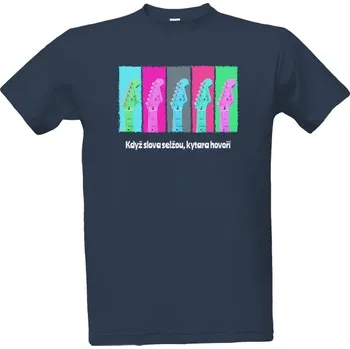 Pánská móda Tričko s potiskem Kytařa aneb když slova selžou a rockový design pánské