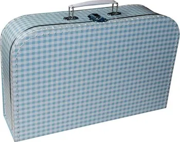 Školní kufřík Kazeto Dětský kufr 35 x 23 x 11 cm modrý/bílé káro