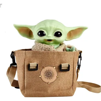 plyšák Mattel Mandalorian Baby Yoda v tašce se zvukem 28 cm