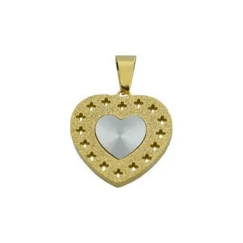 Přívěsek Doria Přívěsek zlatý z chirurgické oceli srdce F003