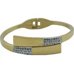 Doria Náramek zlatý z oceli s krystalky L181