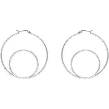Náušnice Doria Náušnice kruhy stočené stříbrné z oceli J441