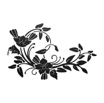 Samolepící dekorace SAMOLEPKA Květina dekor 025 levá (63 - škrábaný kov černý) NA AUTO, NÁLEPKA, FÓLIE, POLEP, TUNING, VLASTNÍ TEXT, TISK, AUTOSAMOLEPKY.cz, POLEPY, OBRÁZEK, LOGO, SAMOLEPKY