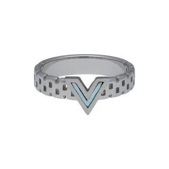 Prsten Doria Prsten "V" s perletí z oceli stříbrný M292 Velikosť: 54 / 55
