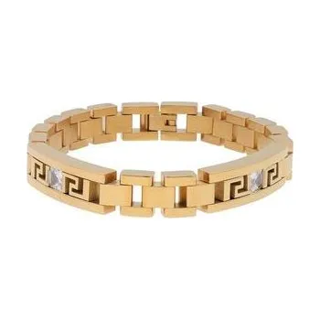 Náramek Doria Náramek z oceli zlatý s krystaly N045