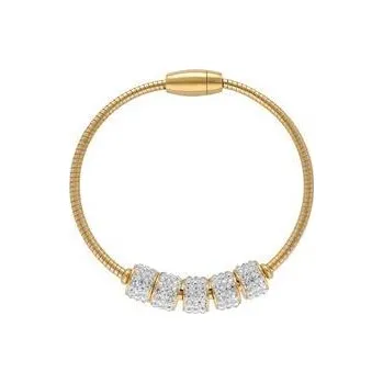 Náramek Doria Náramek zlatý z oceli s krystalky L447