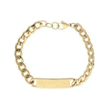 Náramek Doria Náramek s destičkou z oceli zlatý L437