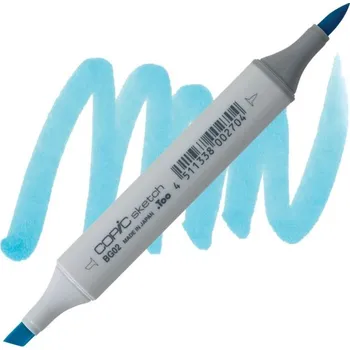 Lihová fixa COPIC Sketch oboustranná Brush & Chisel, BG02 New blue