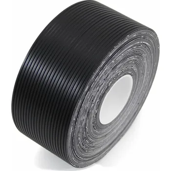 Výstražná páska Černá gumová ochranná protiskluzová páska FLOMA Ribbed - 18,3 m x 10 cm a tloušťka 1,7 mm