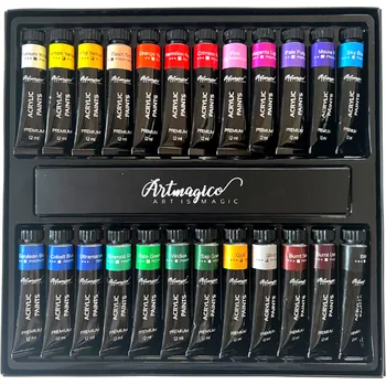 Artmagico Akrylové barvy 12 ml 24 ks Vodová barva Artmagico Akrylové barvy 12 ml 24 ks