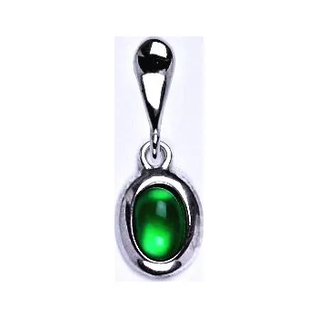 Přívěsek Stříbrný přívěsek,přírodní kámen green agate 6x4 mm, P 1353