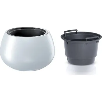 Plastový květináč s vložkou HEOS bílý, varianta 37 cm
