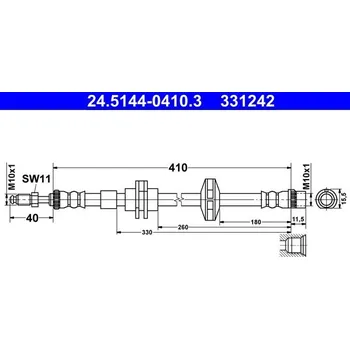 Brzdová hadice Brzdové hadice ATE 24.5144-0410.3