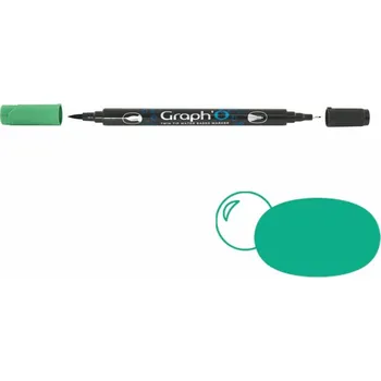 GRAPH'IT Akvarelová fixa GRAPH'O oboustranná Brush & Fine, Emerald