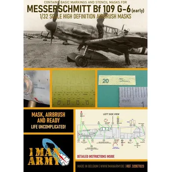 Plastikový model 1ManArmy 1/32 Bf 109 G6 Early Airbrush paint mask