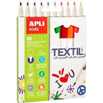 Kancelář APLI fixy na textil Kids, 10ks