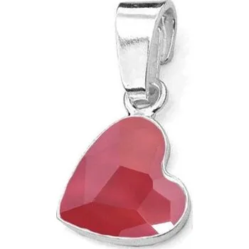 Přívěsek Stříbrný přívěsek se srdcem Crystals from Swarovski Royal Red