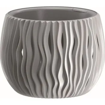 Květináč Kulatý květináč Sandy šedý, varianta 23,8 cm