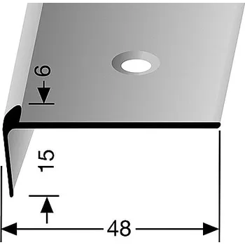 Stavební profil Schodový profil pro krytiny do 6 mm (šroubovací) | Küberit 864 Stříbro F4