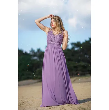 Dámské šaty EVA & LOLA Společenské plesové šaty LAETITIA Lilac Barva: Fialová, Velikost: S