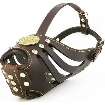 Náhubek pro psa Bestia Collars Náhubek pro psa Bestia Collar Maximus hnědo zlatý Velikost: L
