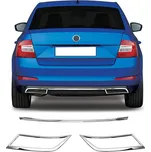 Nerez leštěný zadní difuzor 3 ks Omtec Škoda Octavia III sedan