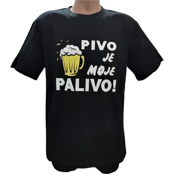 Pánské tričko Tričko - Pivo je moje palivo - černé L