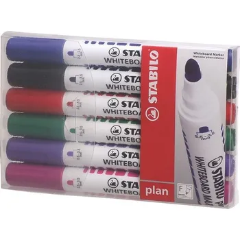Fixy STABILO plan na bílé tabule, 6ks kulaté