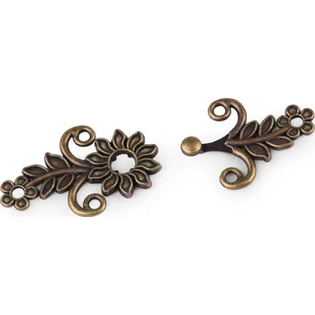 Ozdobné zapínání / cincher knoflík, barva 4 staromosaz