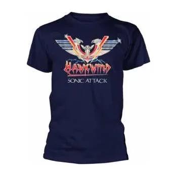 Pánské tričko Merch Hawkwind: Tričko Sonic Attack (navy) S 2018